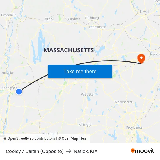 Cooley / Caitlin (Opposite) to Natick, MA map