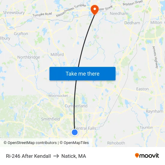 Ri-246 After Kendall to Natick, MA map
