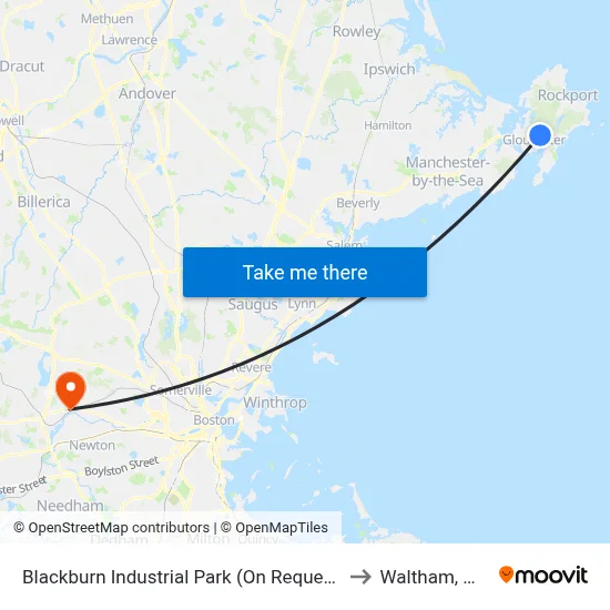 Blackburn Industrial Park (On Request) to Waltham, MA map