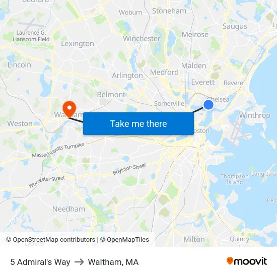 5 Admiral's Way to Waltham, MA map