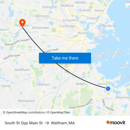 South St Opp Main St to Waltham, MA map