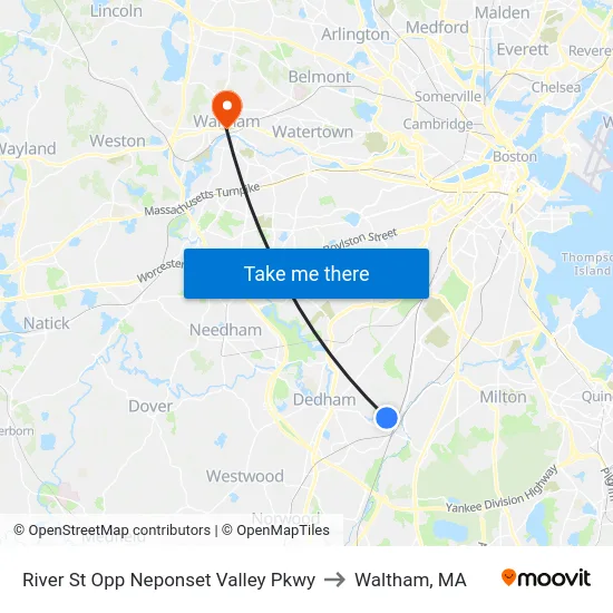 River St Opp Neponset Valley Pkwy to Waltham, MA map