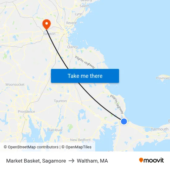 Market Basket, Sagamore to Waltham, MA map