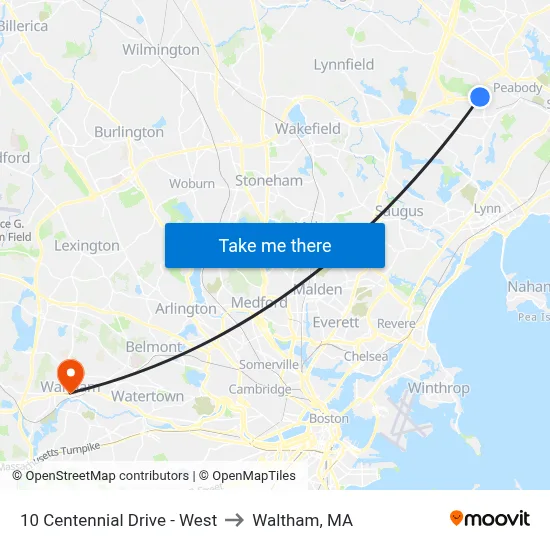 10 Centennial Drive - West to Waltham, MA map