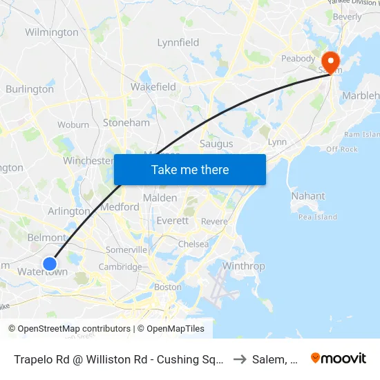 Trapelo Rd @ Williston Rd - Cushing Square to Salem, MA map
