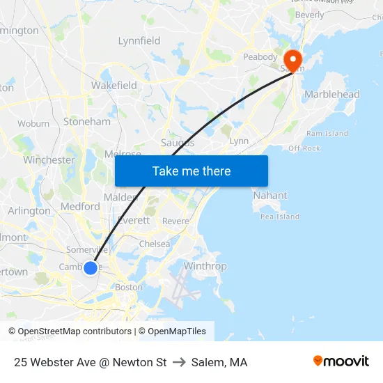 25 Webster Ave @ Newton St to Salem, MA map