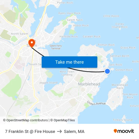 7 Franklin St @ Fire House to Salem, MA map