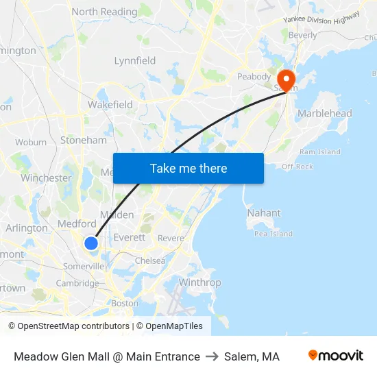 Meadow Glen Mall @ Main Entrance to Salem, MA map