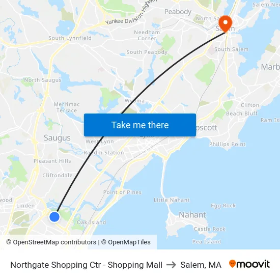 Northgate Shopping Ctr - Shopping Mall to Salem, MA map