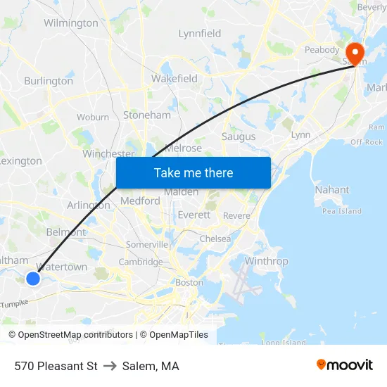 570 Pleasant St to Salem, MA map