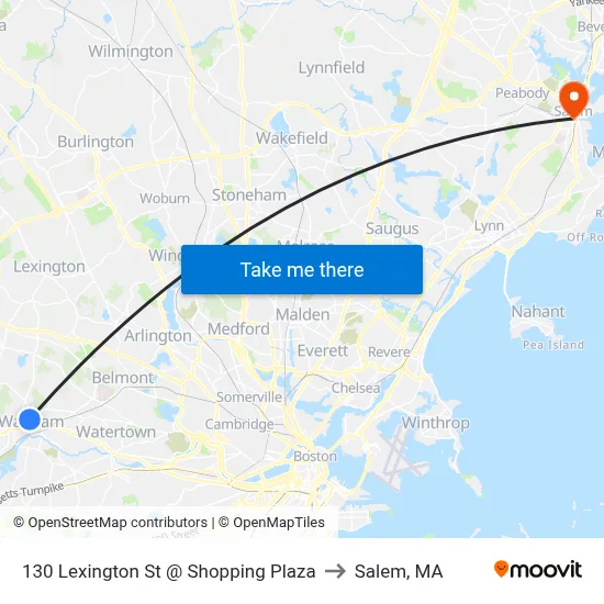 130 Lexington St @ Shopping Plaza to Salem, MA map