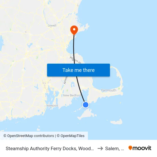 Steamship Authority Ferry Docks, Woods Hole to Salem, MA map