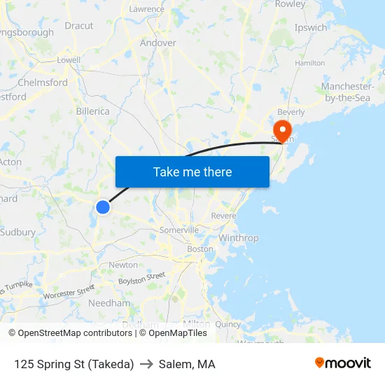 125 Spring St  (Takeda) to Salem, MA map