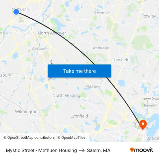 Mystic Street - Methuen Housing to Salem, MA map