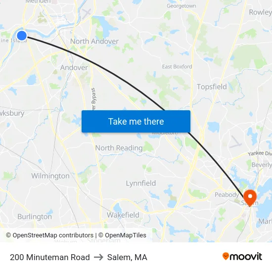 200 Minuteman Road to Salem, MA map