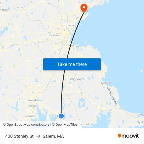 400 Stanley St to Salem, MA map