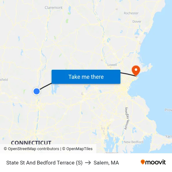 State St And Bedford Terrace (S) to Salem, MA map