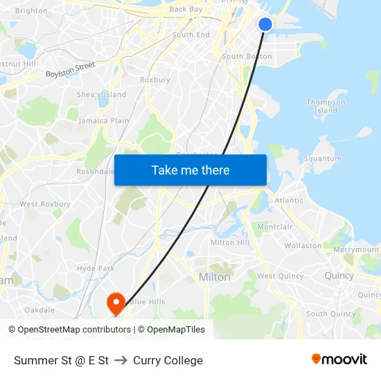 Summer St @ E St to Curry College map