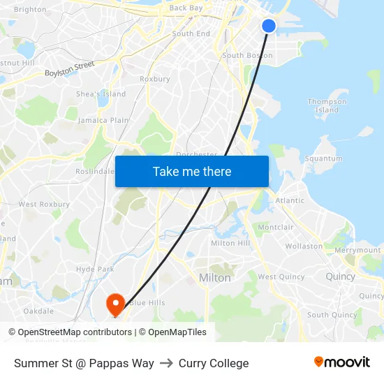 Summer St @ Pappas Way to Curry College map