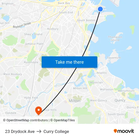 23 Drydock Ave to Curry College map