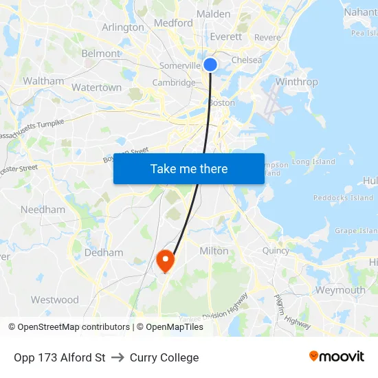 Opp 173 Alford St to Curry College map