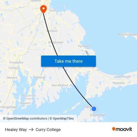Healey Way to Curry College map