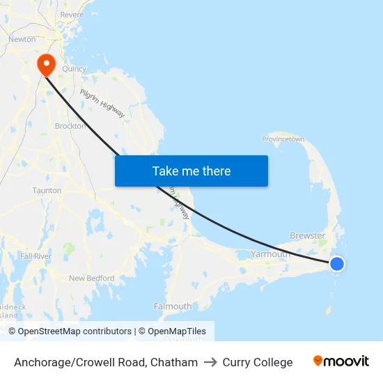 Anchorage/Crowell Road, Chatham to Curry College map