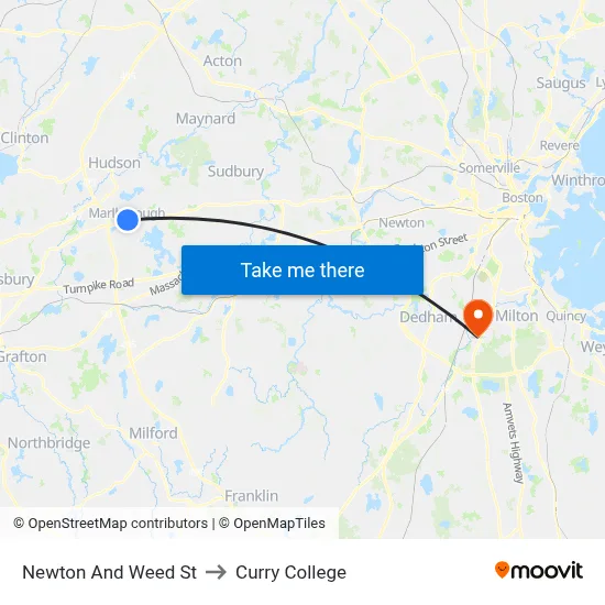 Newton And Weed St to Curry College map