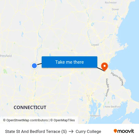 State St And Bedford Terrace (S) to Curry College map