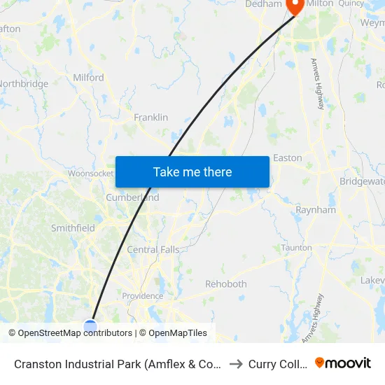 Cranston Industrial Park (Amflex & Comstock) to Curry College map