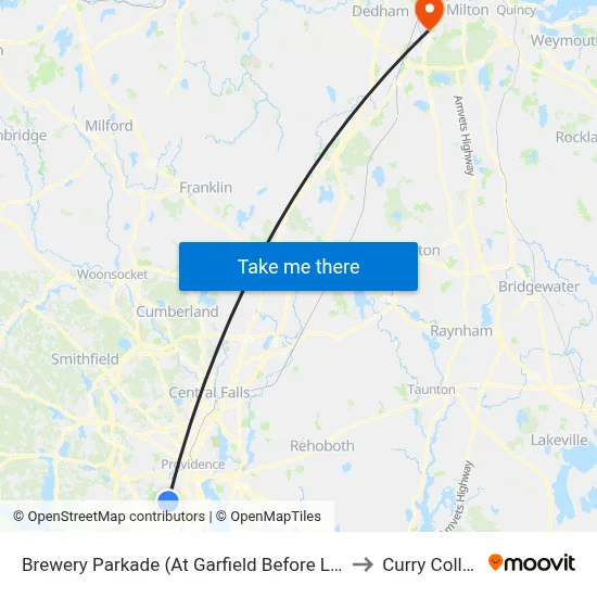 Brewery Parkade (At Garfield Before Lowe'S) to Curry College map