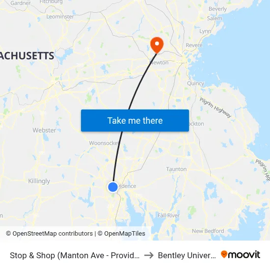 Stop & Shop (Manton Ave - Providence) to Bentley University map