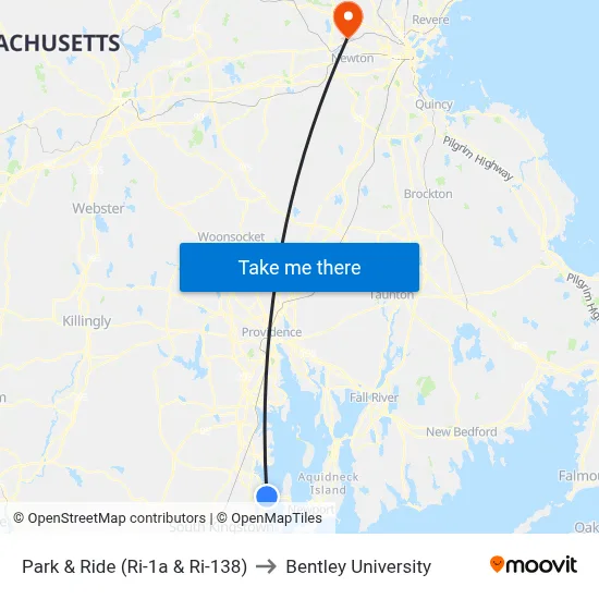 Park & Ride (Ri-1a & Ri-138) to Bentley University map