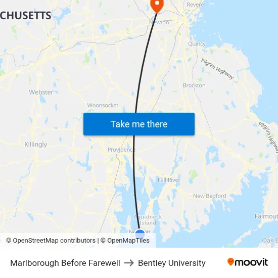 Marlborough Before Farewell to Bentley University map