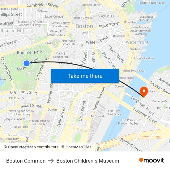 Boston Common to Boston Children s Museum map