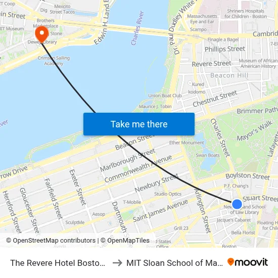 The Revere Hotel Boston Common to MIT Sloan School of Management map