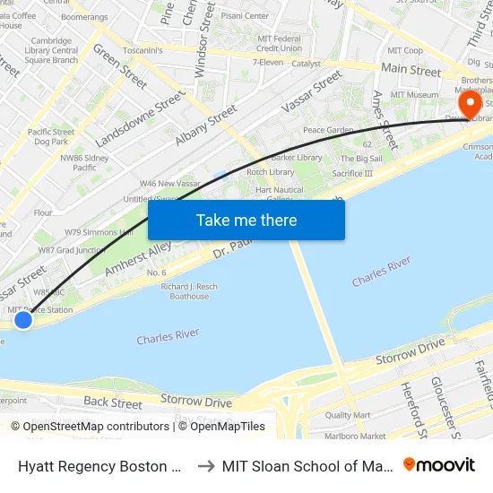 Hyatt Regency Boston Cambridge to MIT Sloan School of Management map