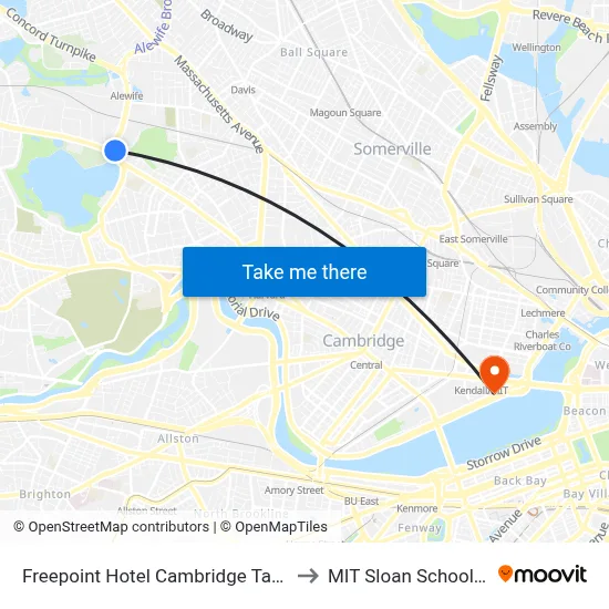 Freepoint Hotel Cambridge Tapestry Collection by Hilton to MIT Sloan School of Management map