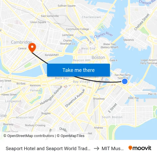 Seaport Hotel and Seaport World Trade Center, 1 Seaport Ln to MIT Museum map