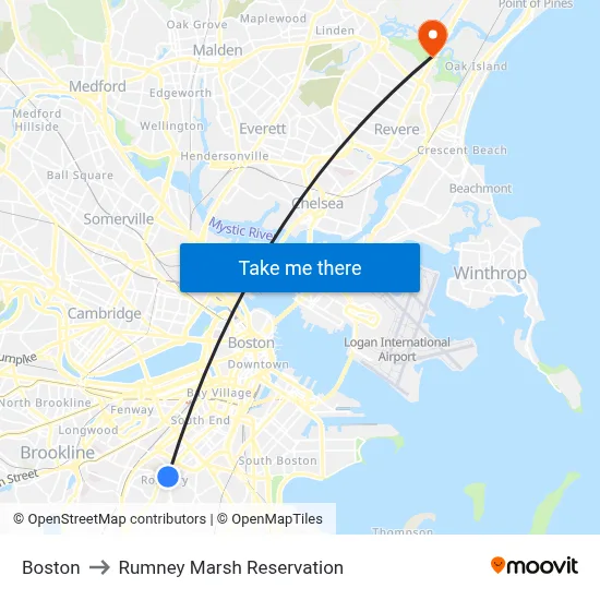 Boston to Rumney Marsh Reservation map