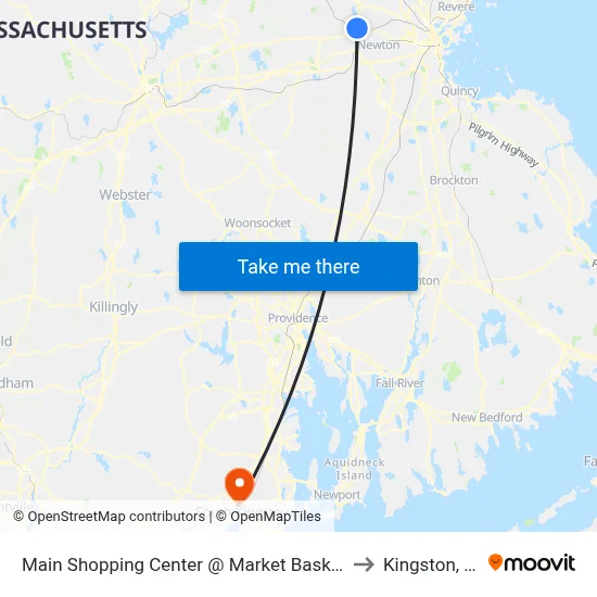 Main Shopping Center @ Market Basket to Kingston, RI map