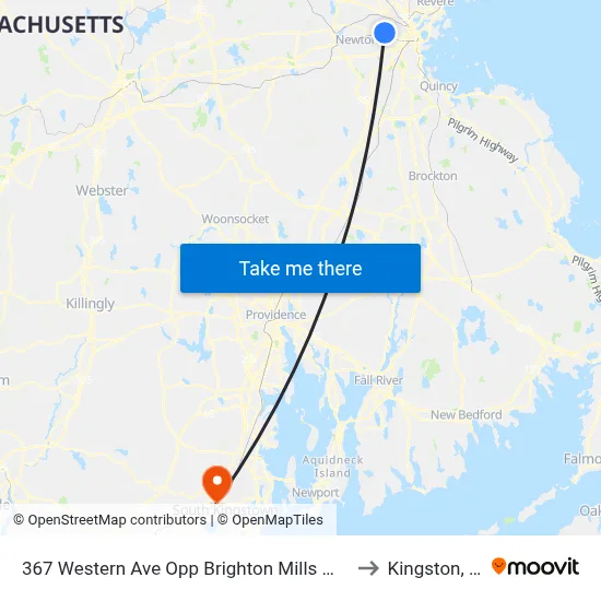 367 Western Ave Opp Brighton Mills Mall to Kingston, RI map
