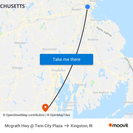 Mcgrath Hwy @ Twin City Plaza to Kingston, RI map