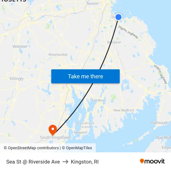 Sea St @ Riverside Ave to Kingston, RI map