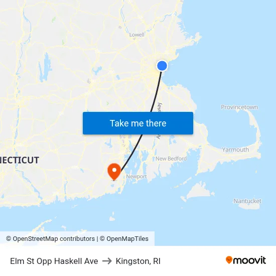 Elm St Opp Haskell Ave to Kingston, RI map
