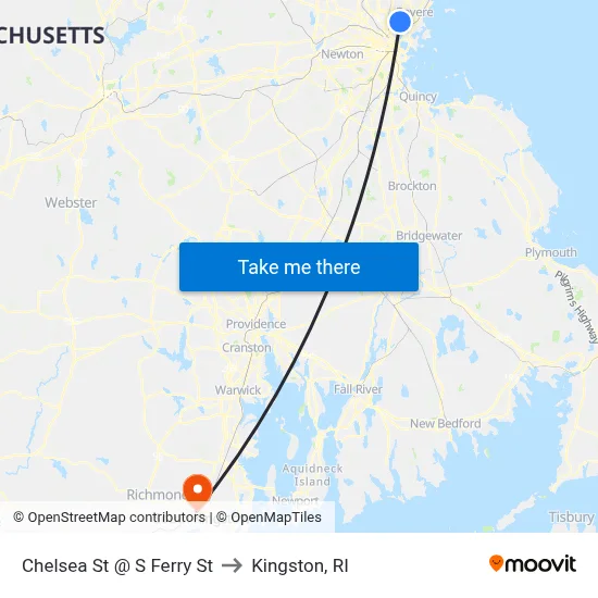 Chelsea St @ S Ferry St to Kingston, RI map