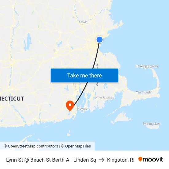 Lynn St @ Beach St Berth A - Linden Sq to Kingston, RI map