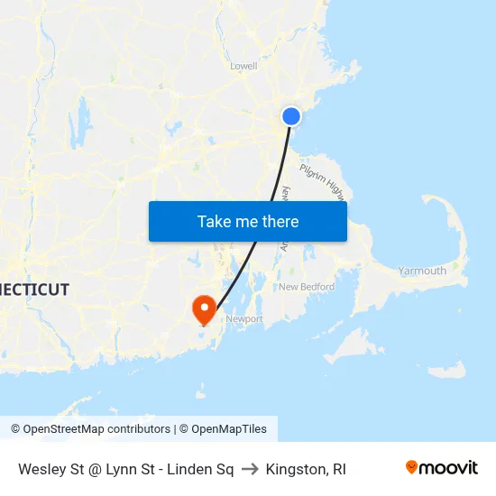 Wesley St @ Lynn St - Linden Sq to Kingston, RI map