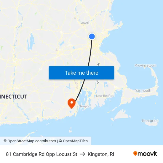 81 Cambridge Rd Opp Locust St to Kingston, RI map