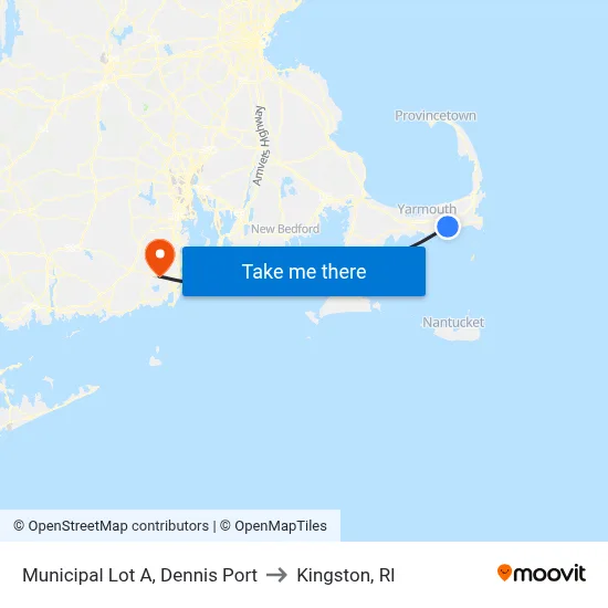 Municipal Lot A, Dennis Port to Kingston, RI map